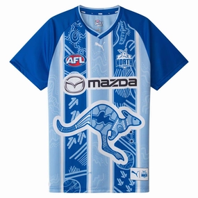 Athletic Junior's AFL North Melbourne Kangaroos Football Club 2025 Replica Warm Up Top Classy