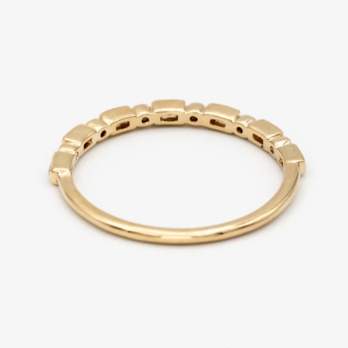 Baguette   Round Diamond Wedding Band