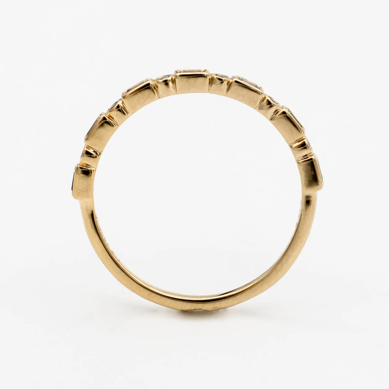 Baguette   Round Diamond Wedding Band