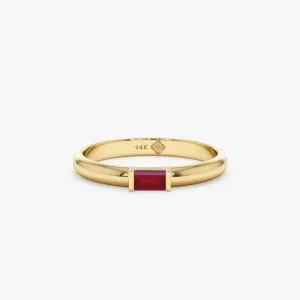Baguette Ruby Dome Ring, Annie