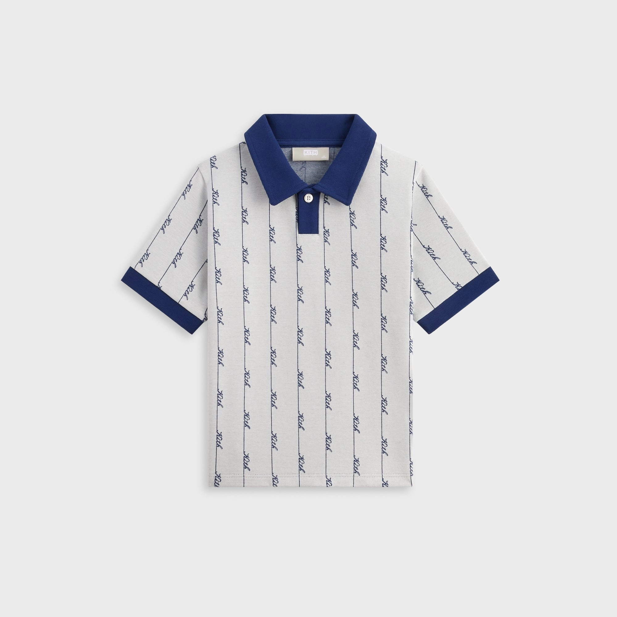 Emotional Kith Kids Script Knit Tilden Polo - Sandrift Heritage
