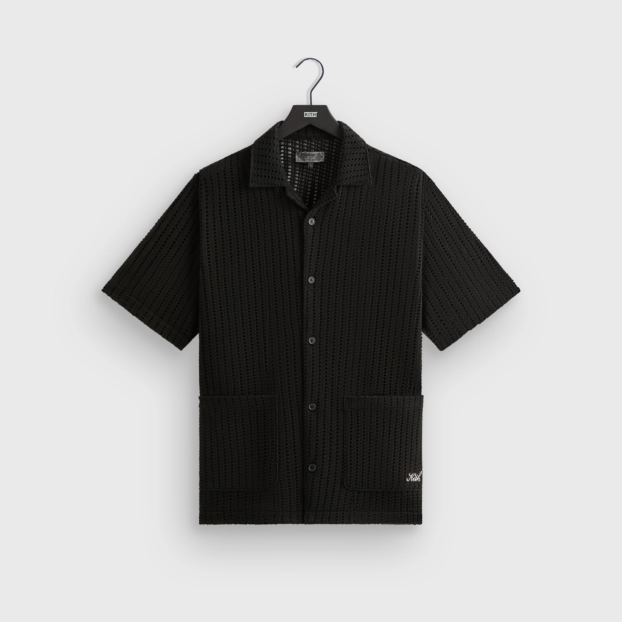All-inclusive Kith Cotton Mesh Thompson Camp Collar Shirt - Black Required