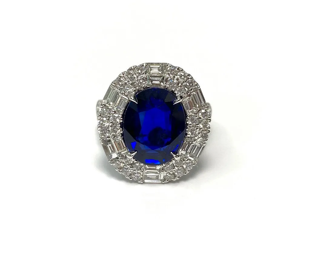 Ceylon Sapphire Oval Ring 4.47 cts