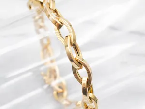 Chunky Marquise Link Gold Bracelet