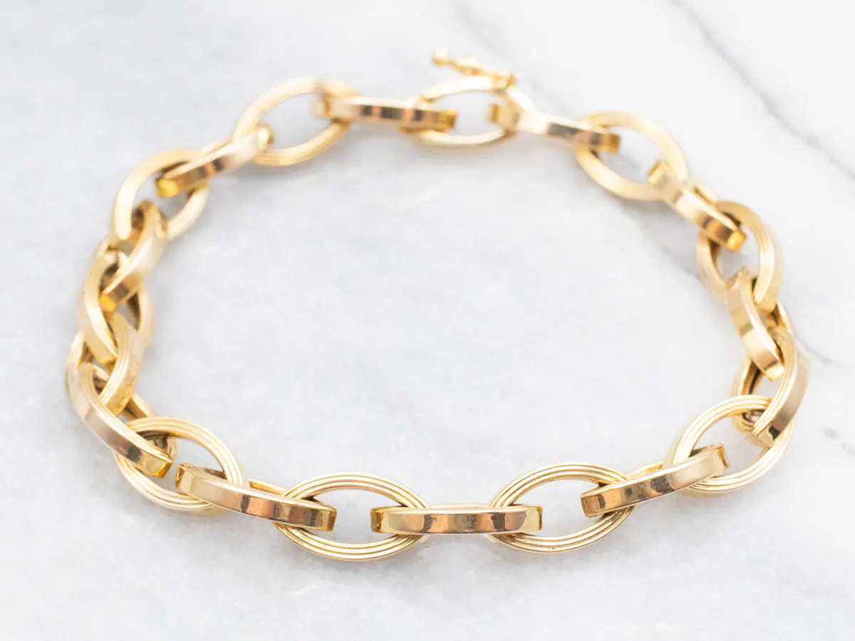 Chunky Marquise Link Gold Bracelet