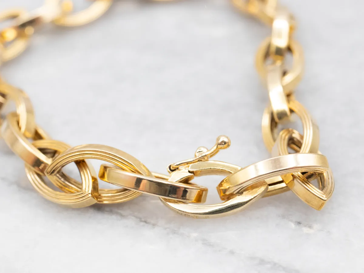 Chunky Marquise Link Gold Bracelet