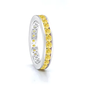 Classic Channel Set Ring in Canary Yellow Crystalline