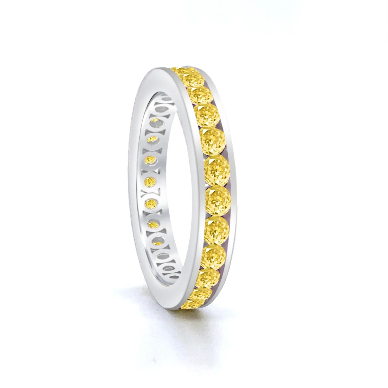 Classic Channel Set Ring in Canary Yellow Crystalline