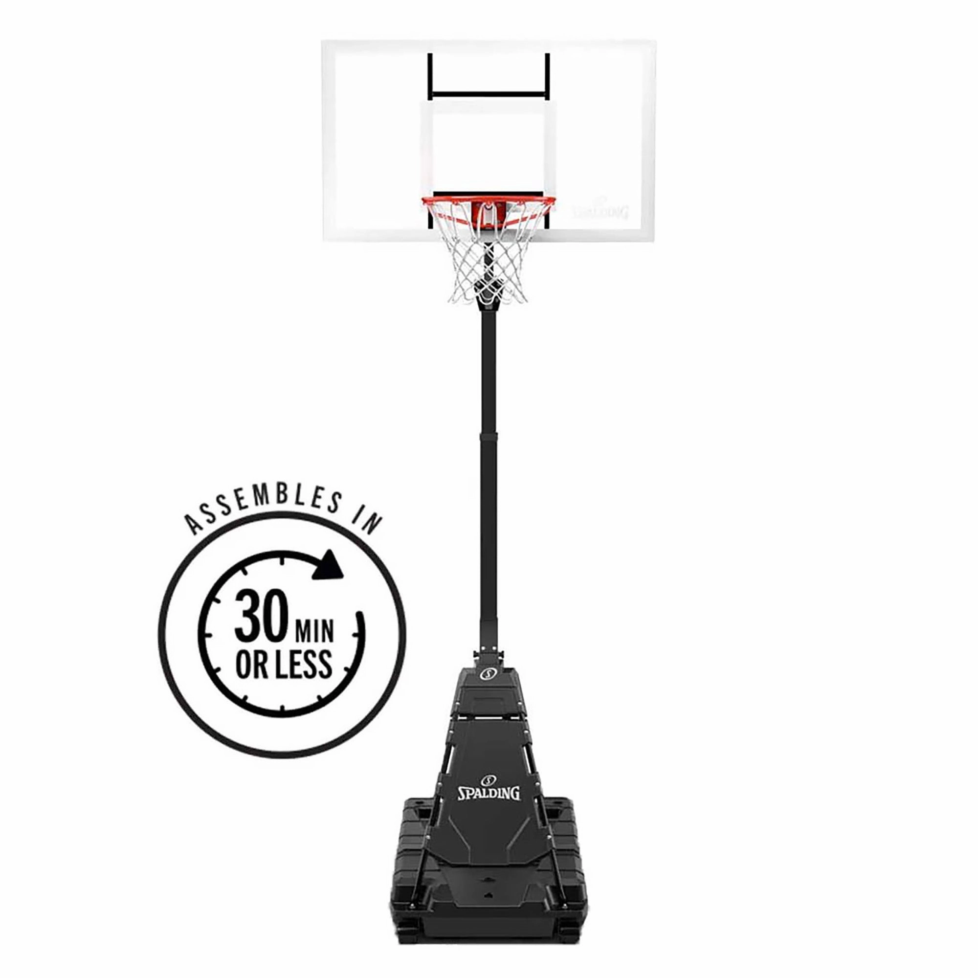 Work-appropriate Momentous EZ Assembly 50 Inch Acrylic Portable Basketball System Modern