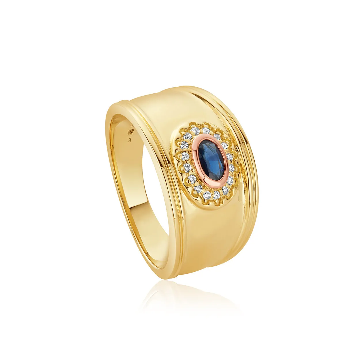 Clogau Princess Diana Sapphire Diamond 9ct Gold Ring D