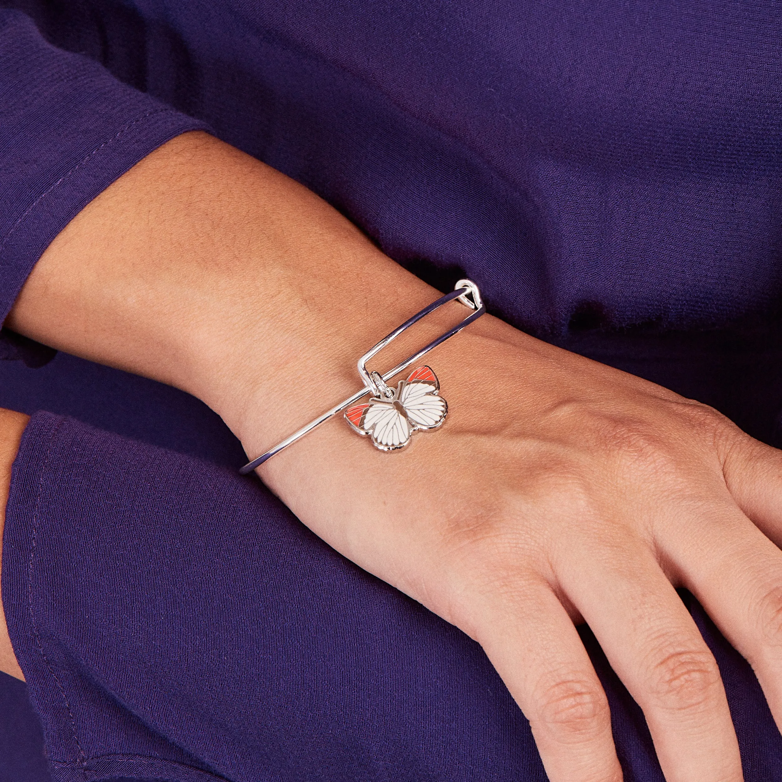 Colotis Danae Butterfly Charm Bangle