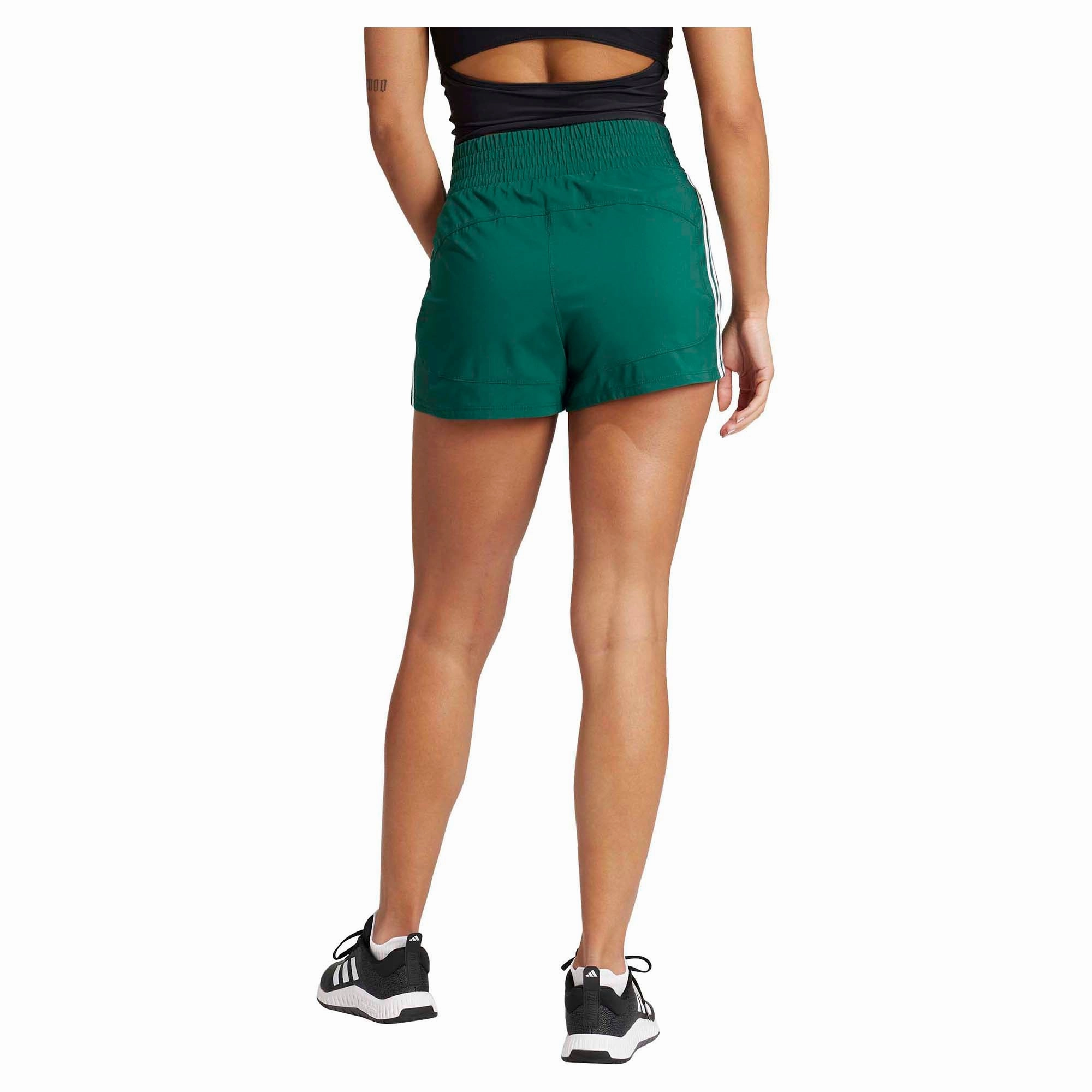 Comfortable wearables Women's Pacer Training 3-Stripes Woven High Rise Shorts