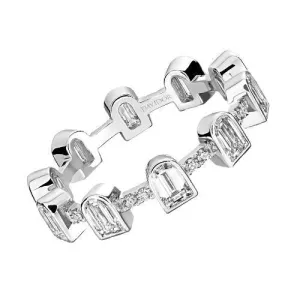 Concidence Ring, 18k White Gold with DAVIDOR Arch Cut Diamonds and Brilliant Diamonds