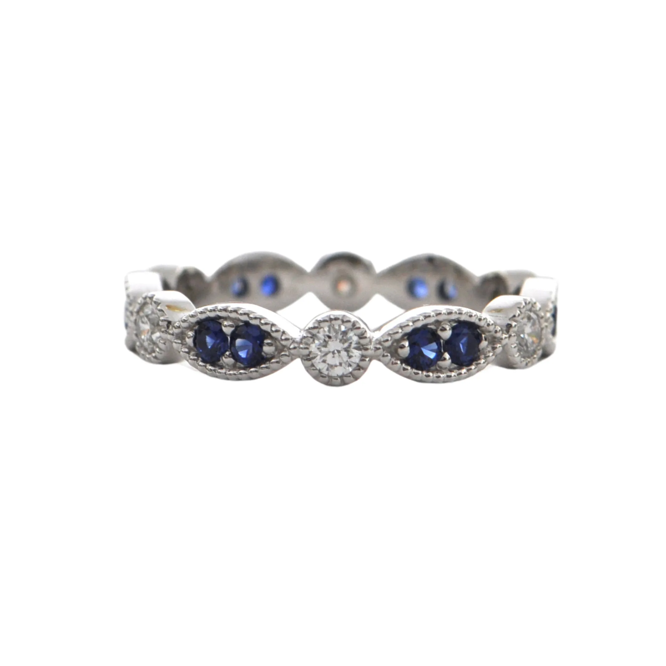 Daisy Exclusive 18K White Gold Sapphire & Diamond Eternity Ring