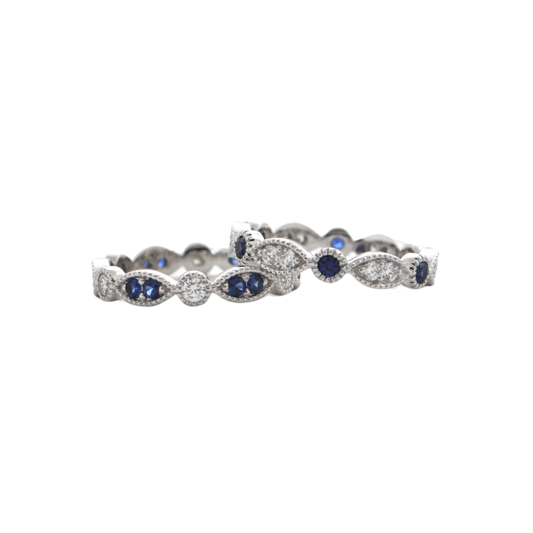 Daisy Exclusive 18K White Gold Sapphire & Diamond Eternity Ring