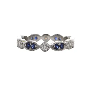 Daisy Exclusive 18K White Gold Sapphire & Diamond Eternity Ring