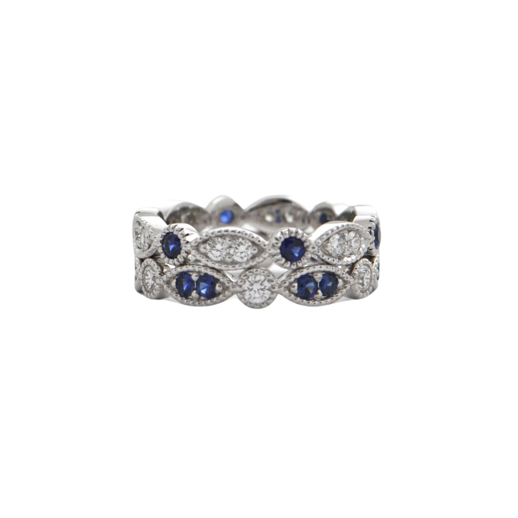Daisy Exclusive 18K White Gold Sapphire & Diamond Eternity Ring