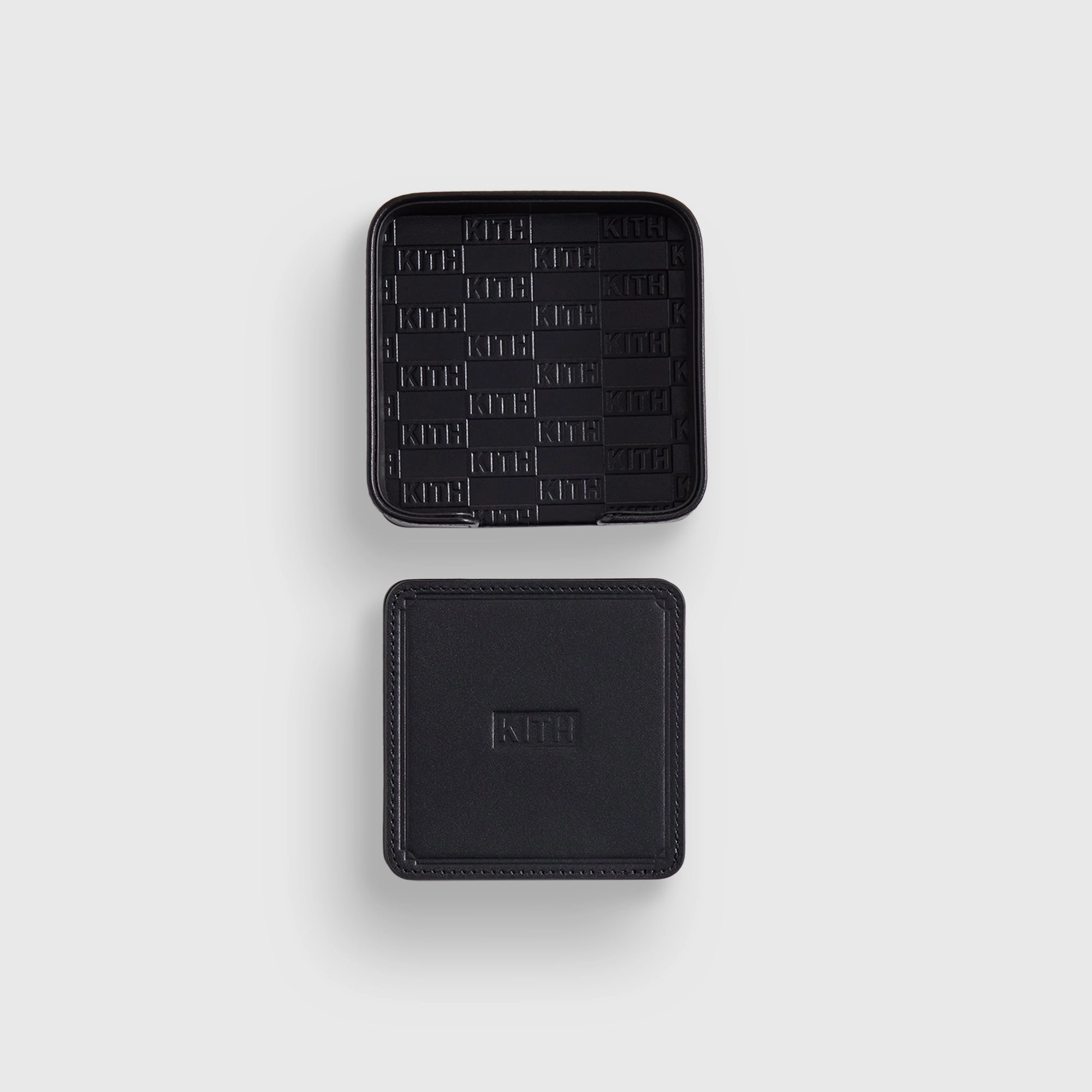 Kith Monogram Leather Coasters - Black Needed Historic