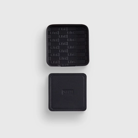 Dedicated Kith Monogram Leather Coasters - Black Modern