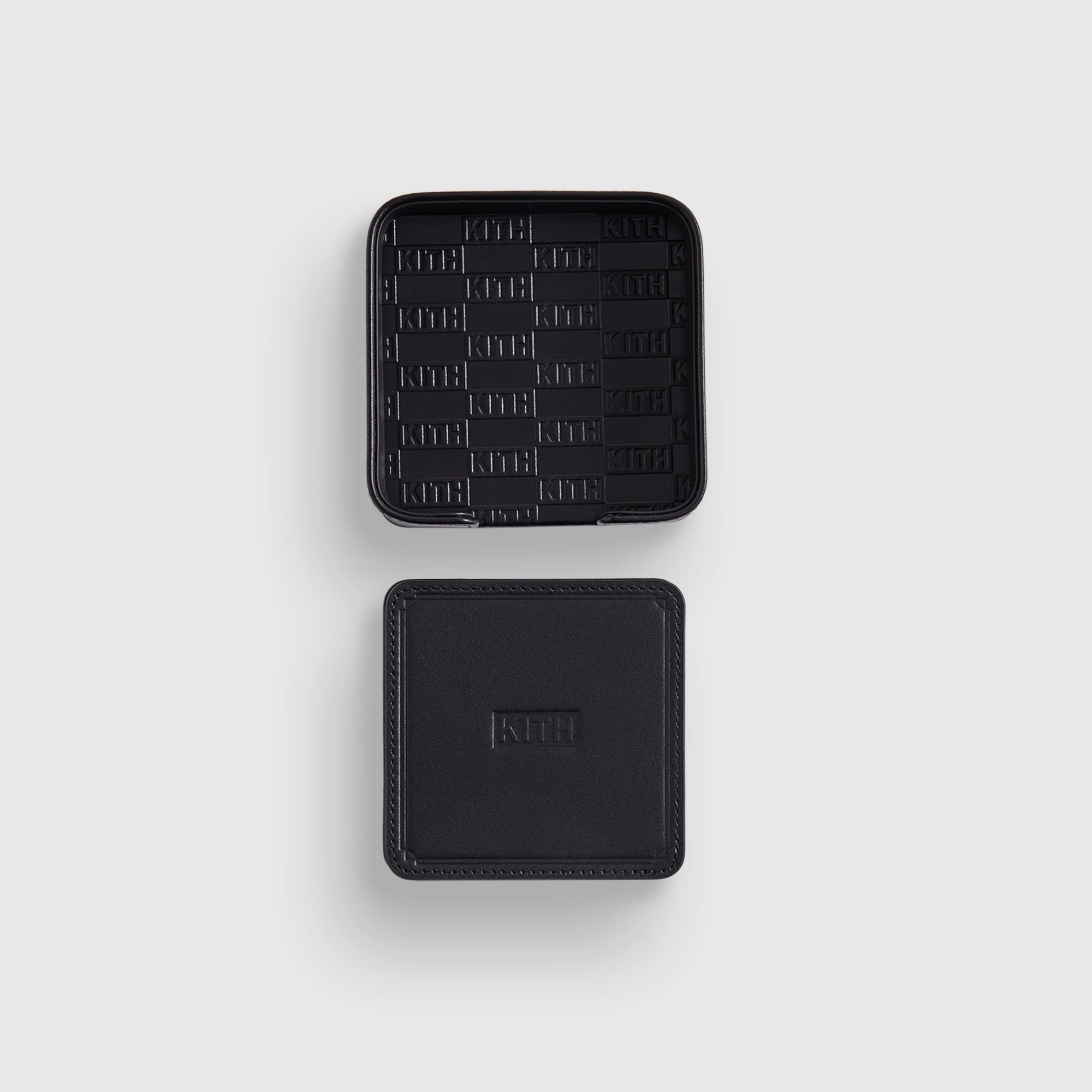Kith Monogram Leather Coasters - Black Fervent Modish