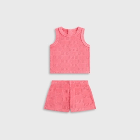 Delightful Kith Baby Monogram Terry Tank Set - Dawn Dramatic
