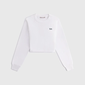 Dependable Kith Women Lucy Cropped Long Sleeve II Tee - White Vibrant