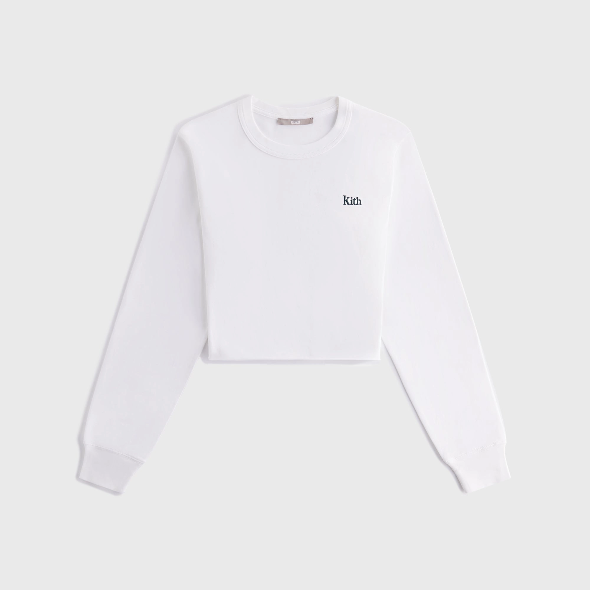 Sturdy Kith Women Lucy Cropped Long Sleeve II Tee - White Top-notch