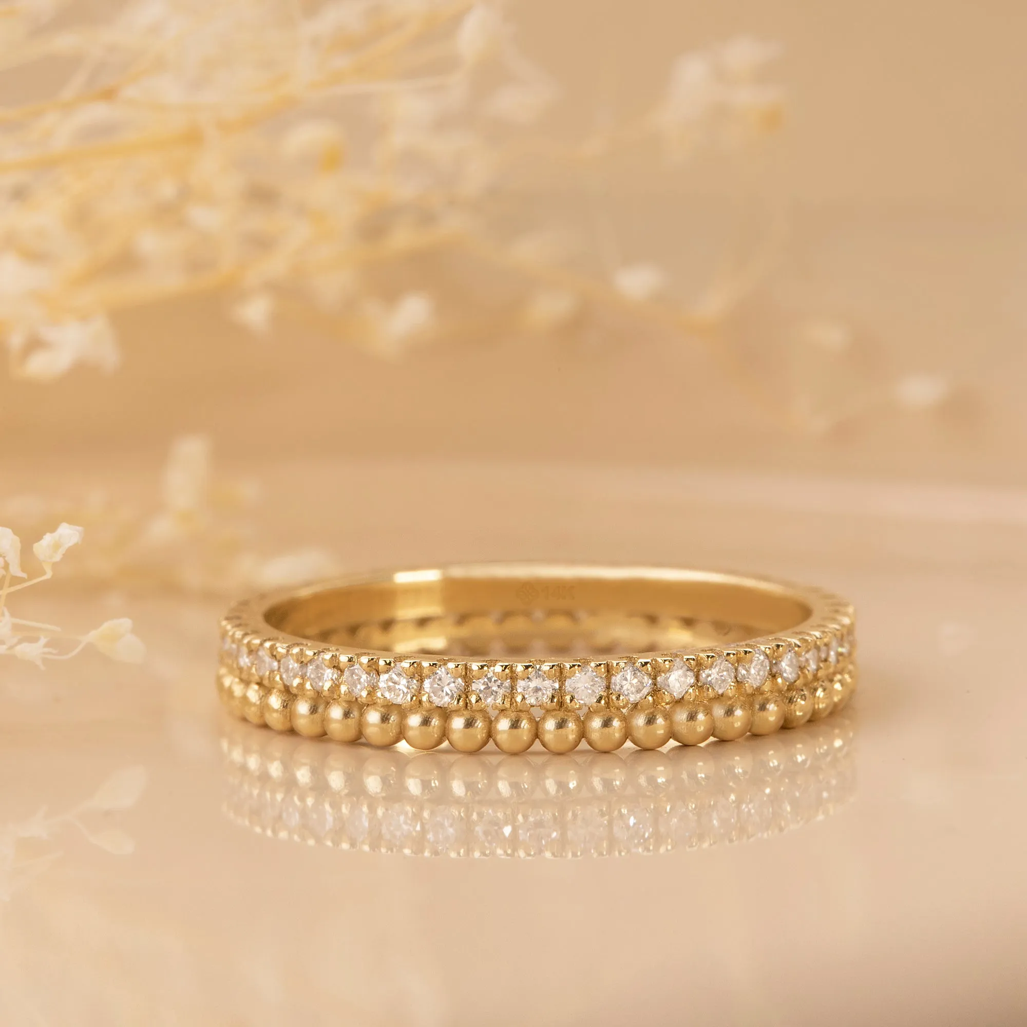 Diamond & Bead Full Eternity Ring, Cassie