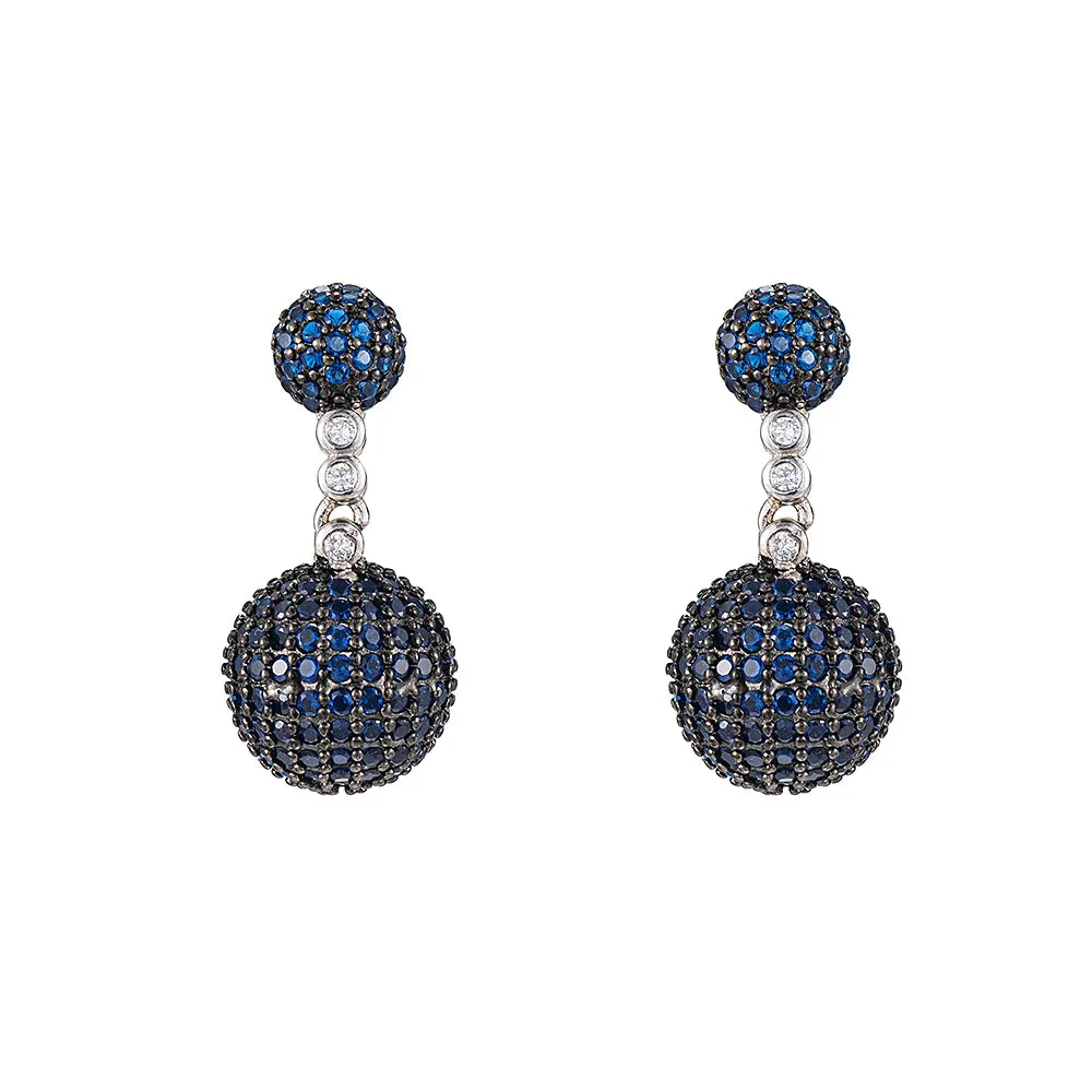 Double Ball Sapphire Earrings