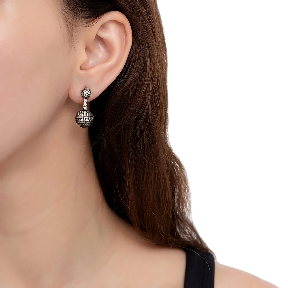 Double Ball Sapphire Earrings