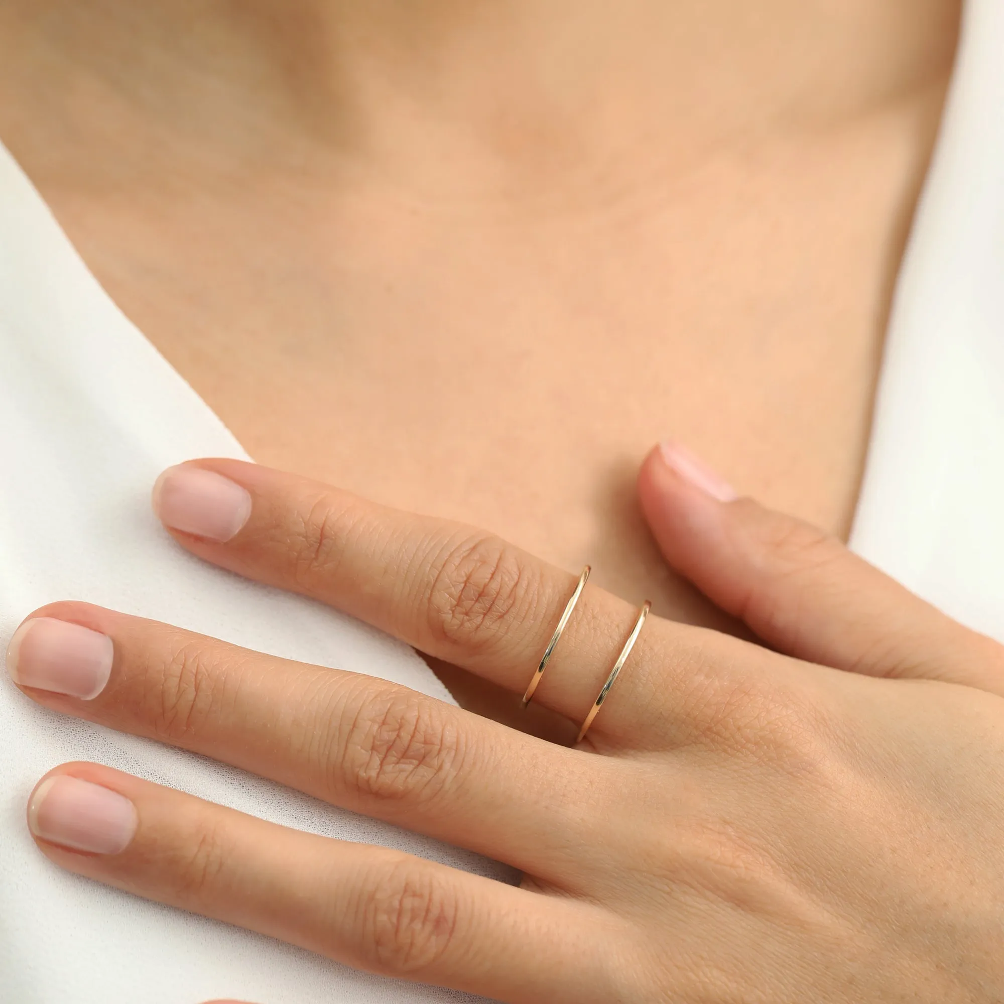 Double Line Solid Gold Ring, Makenna