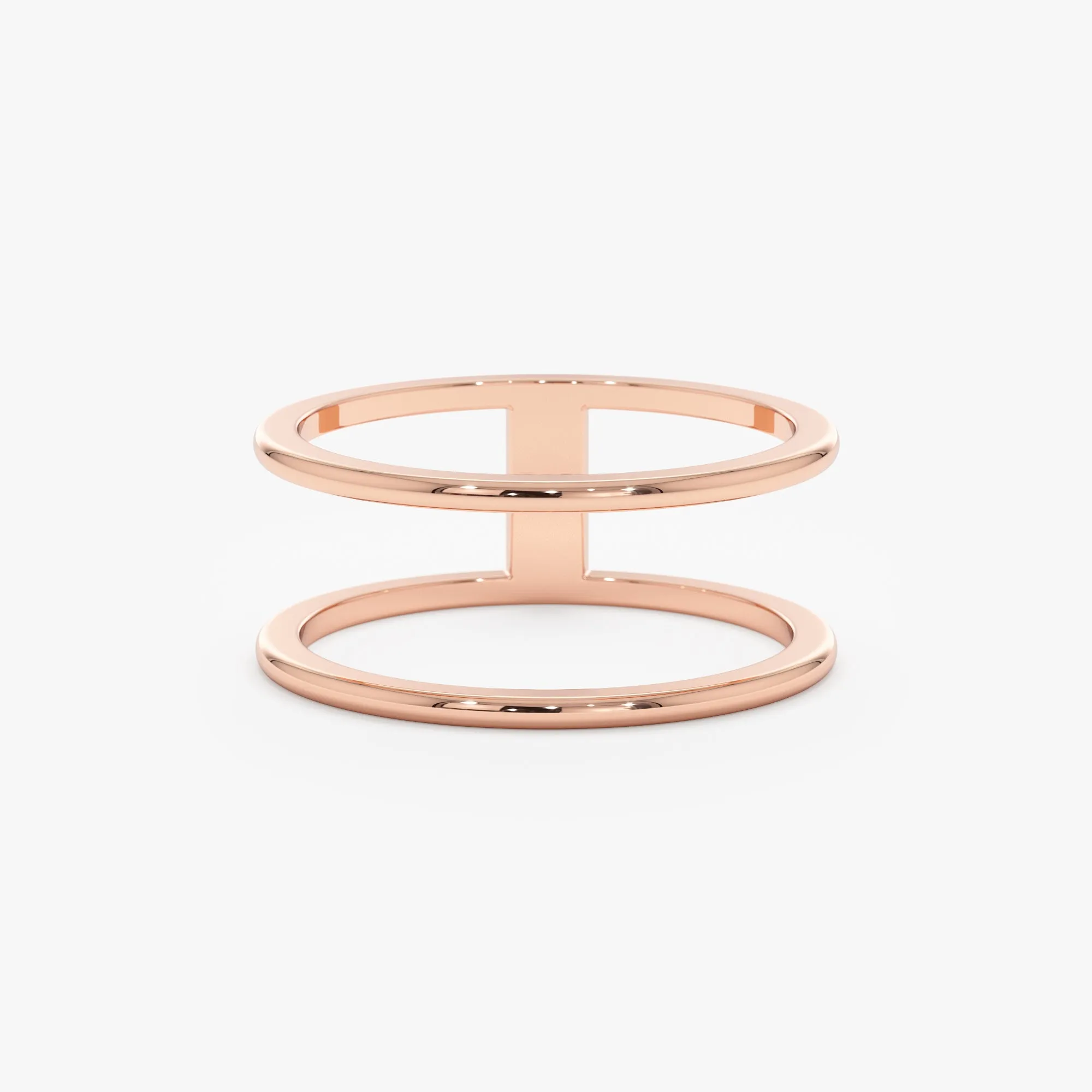 Double Line Solid Gold Ring, Makenna