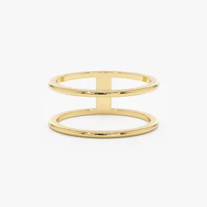 Double Line Solid Gold Ring, Makenna