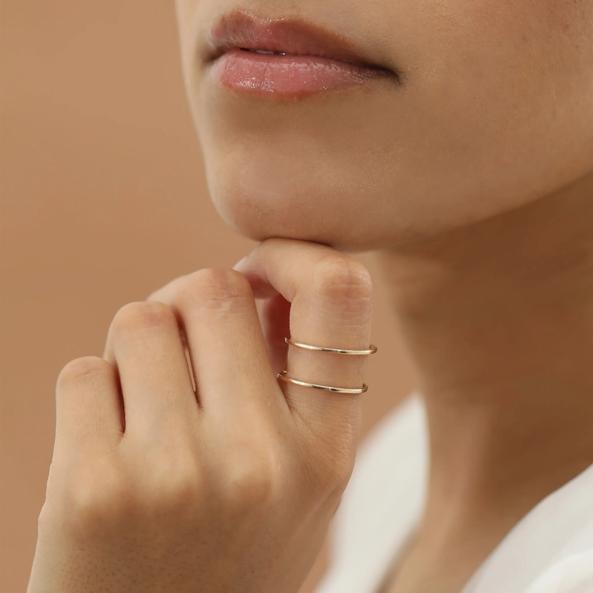 Double Line Solid Gold Ring, Makenna