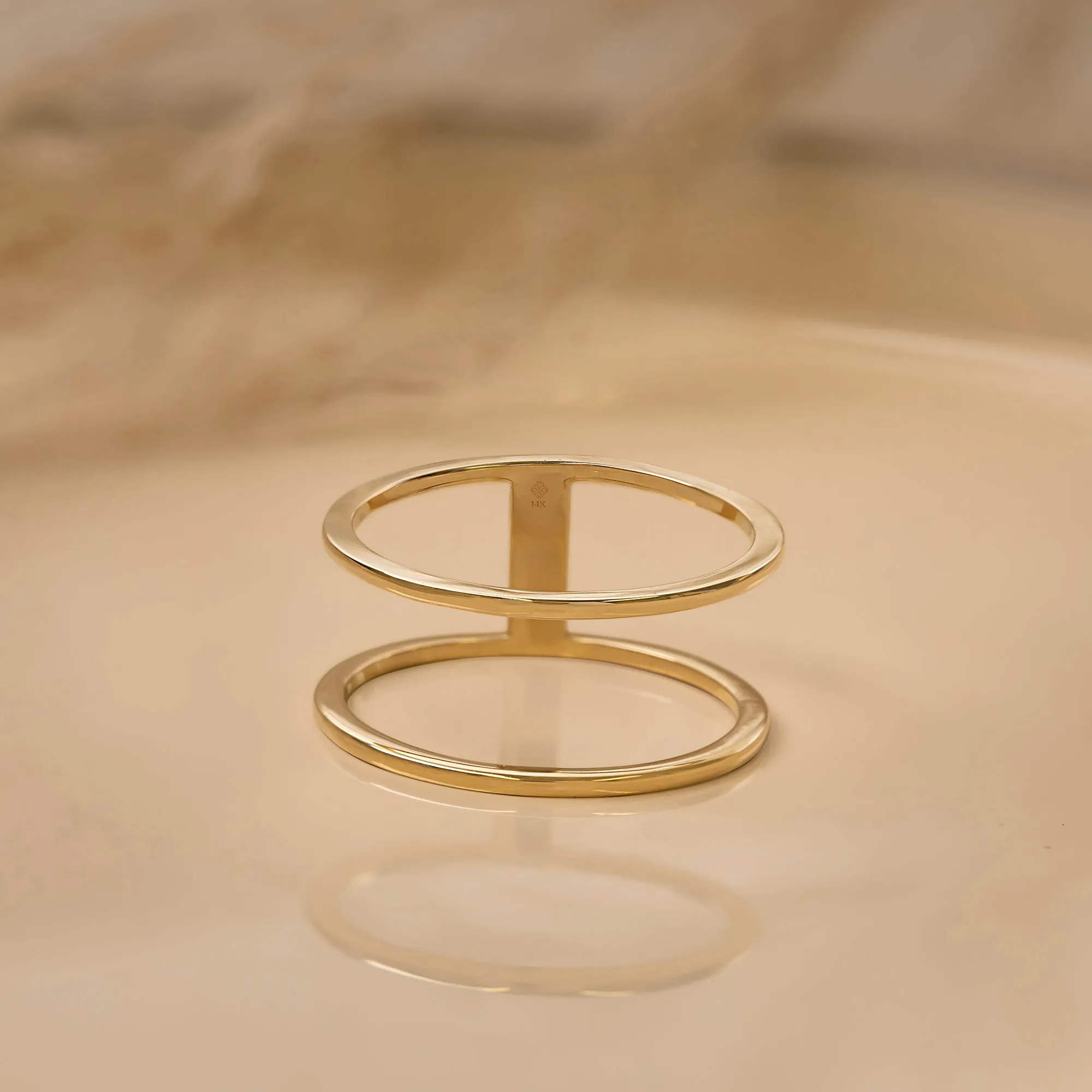 Double Line Solid Gold Ring, Makenna