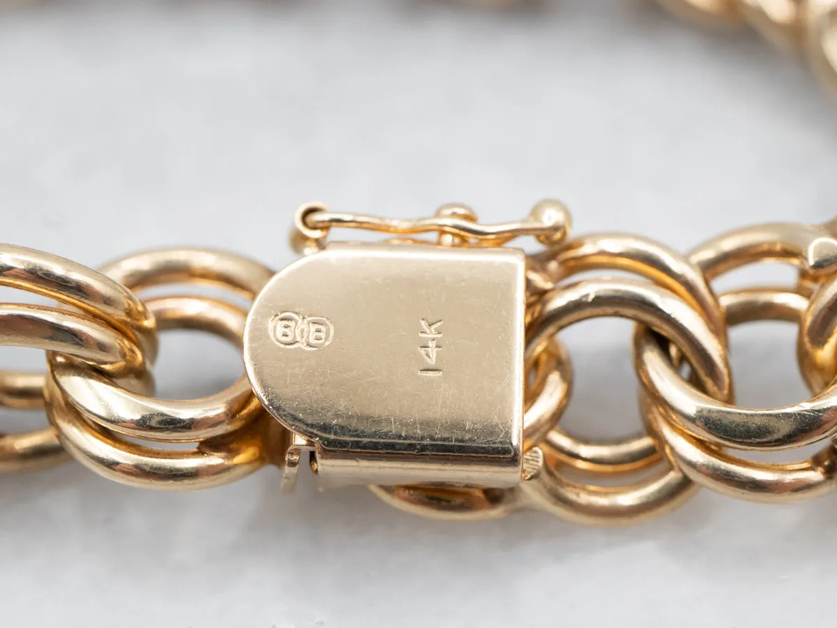 Double Link Chain Charm Bracelet