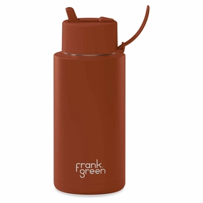 Durable wear 1L 'Toffee' Stainless Steel Ceramic Reusable Flip Straw Lid Water Bottle Machine washable