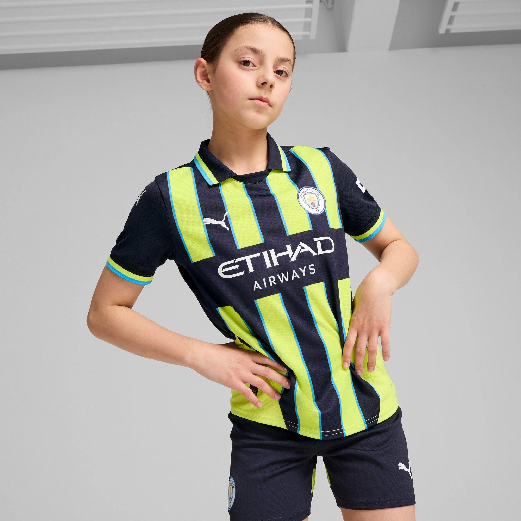 Easy to pair Junior's Manchester City FC 2024/25 Away Replica Soccer Jersey