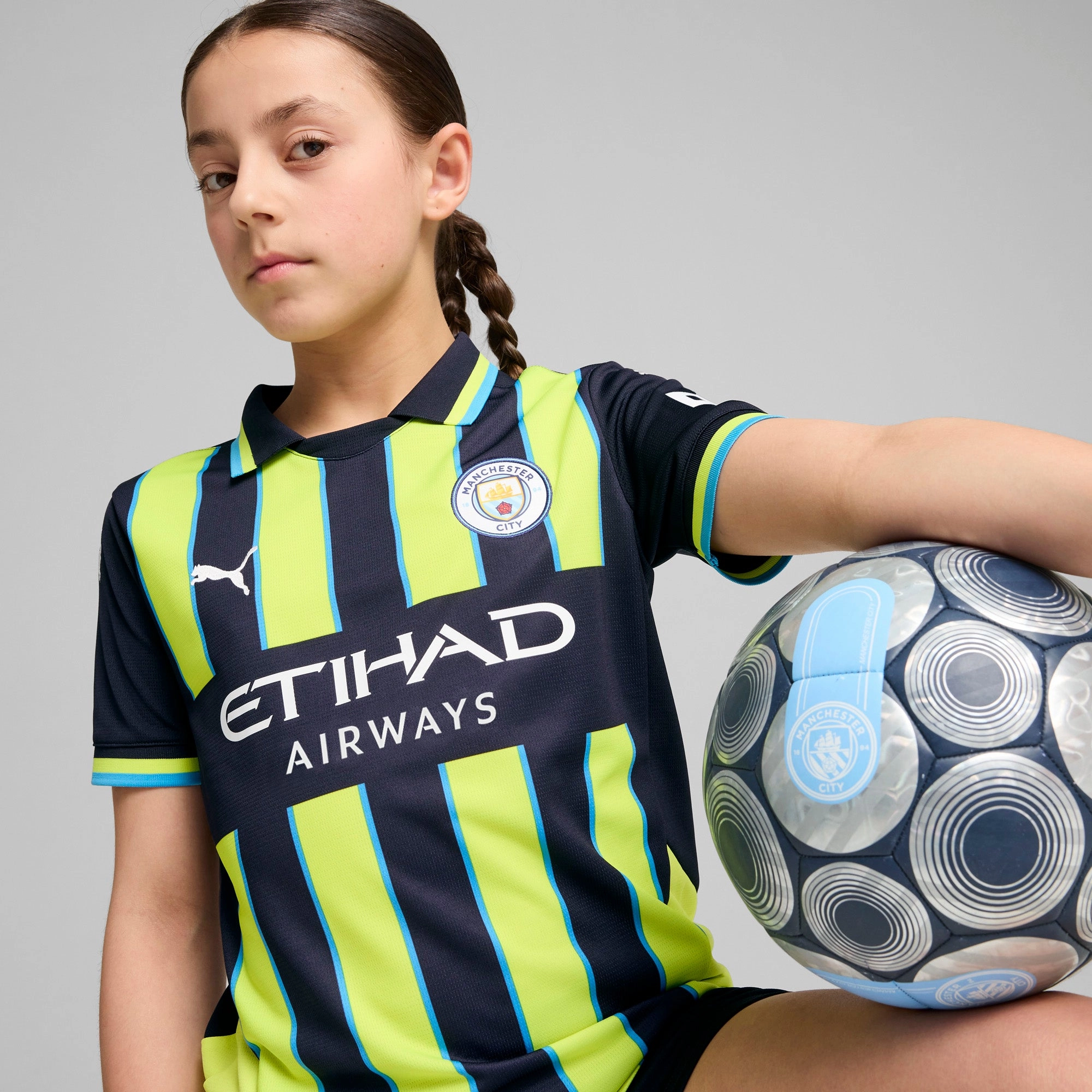 Easy to pair Junior's Manchester City FC 2024/25 Away Replica Soccer Jersey