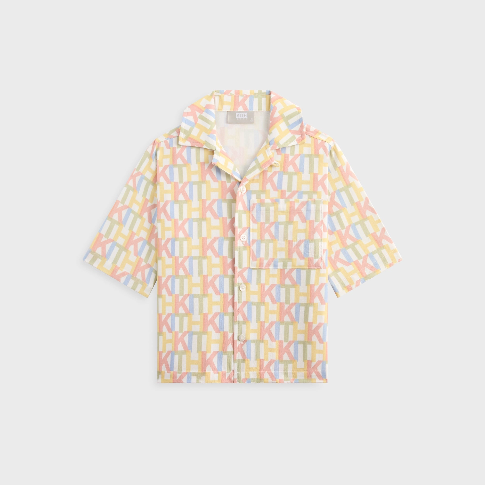 Superior Kith Kids Monogram Thompson Camp Shirt - Silk Trendy