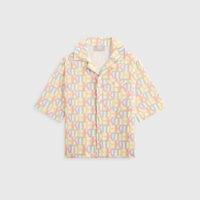 Economical Kith Kids Monogram Thompson Camp Shirt - Silk Reliable