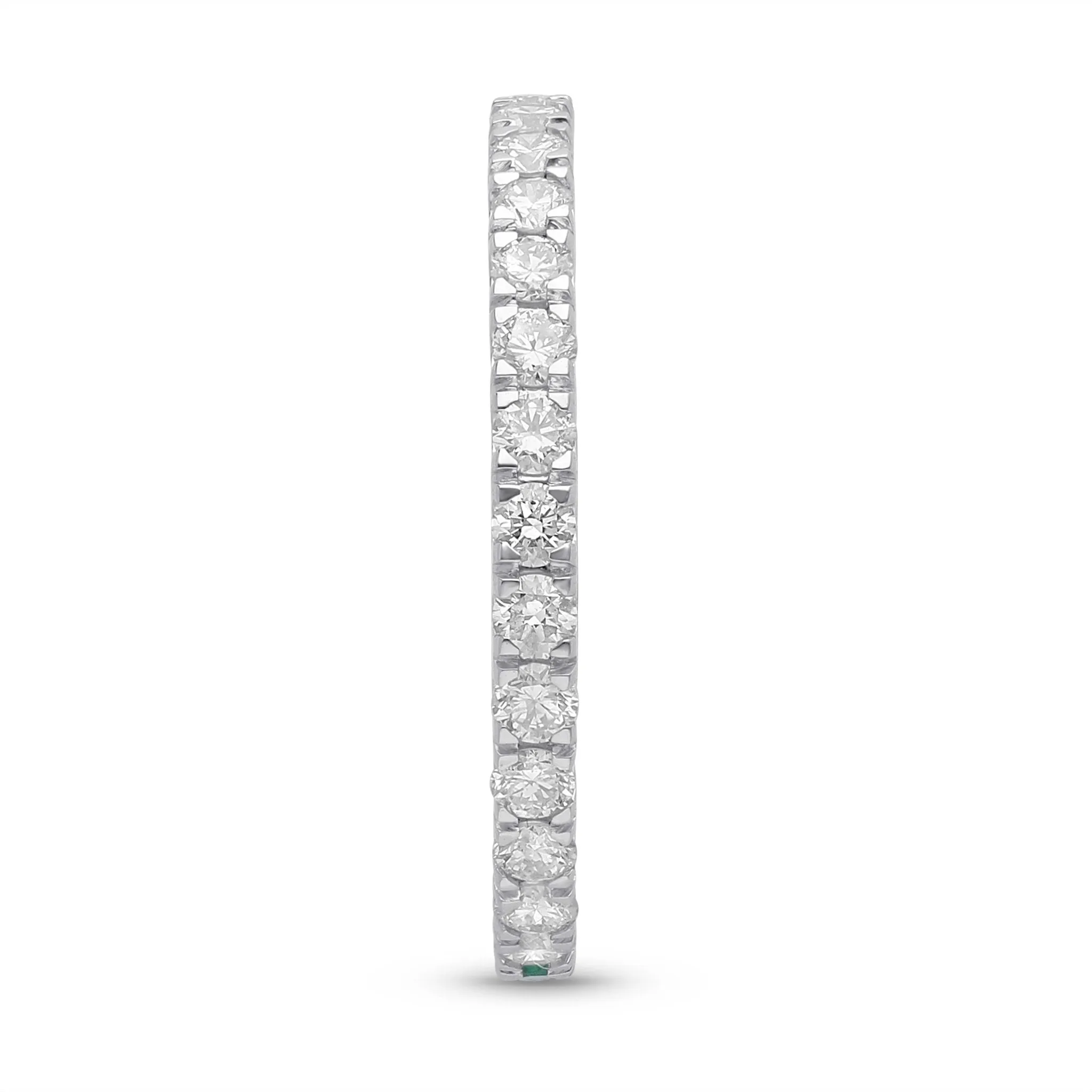 Emerald and Diamond Round Full Eternity Band- WG