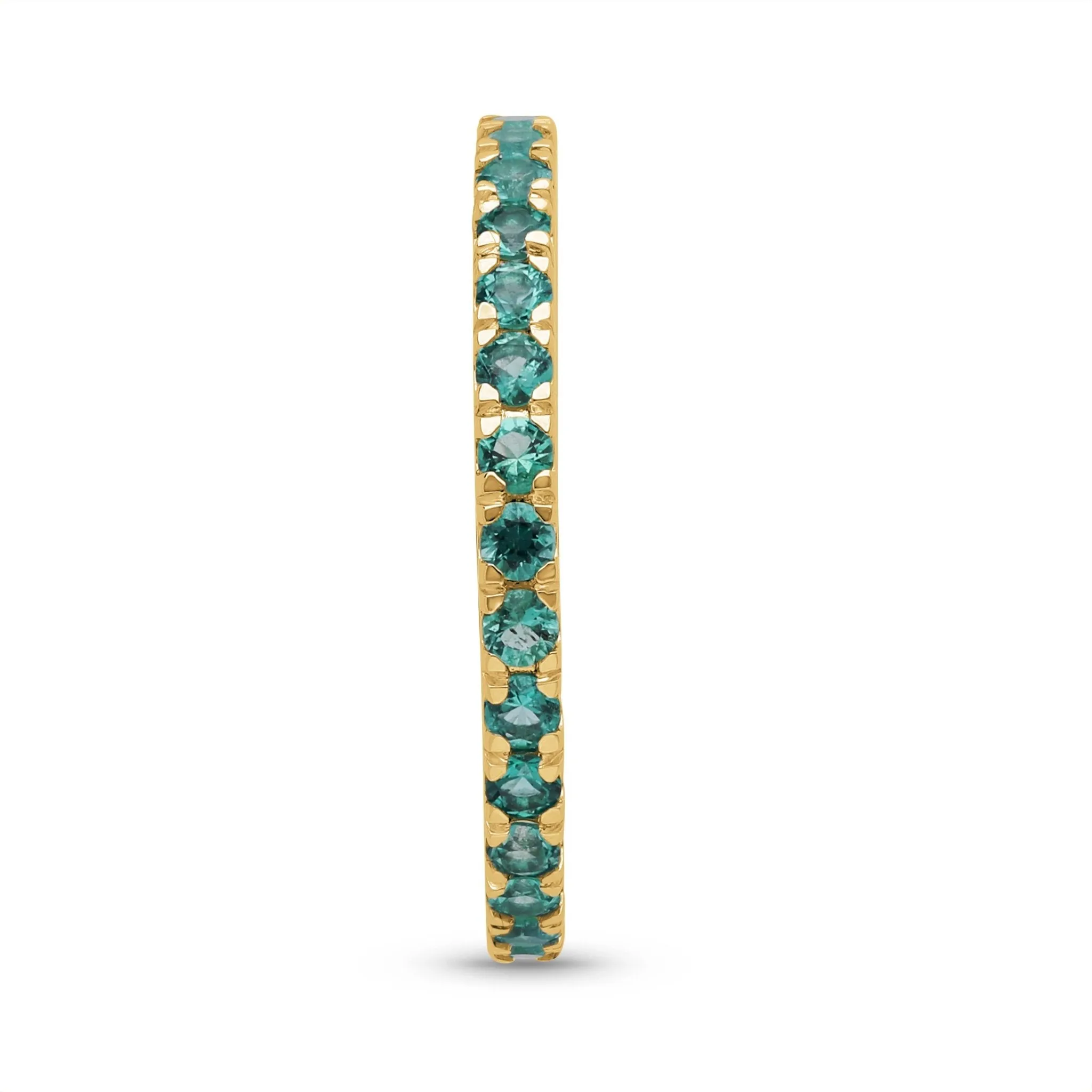 Emerald and Diamond Round Full Eternity Band- YG