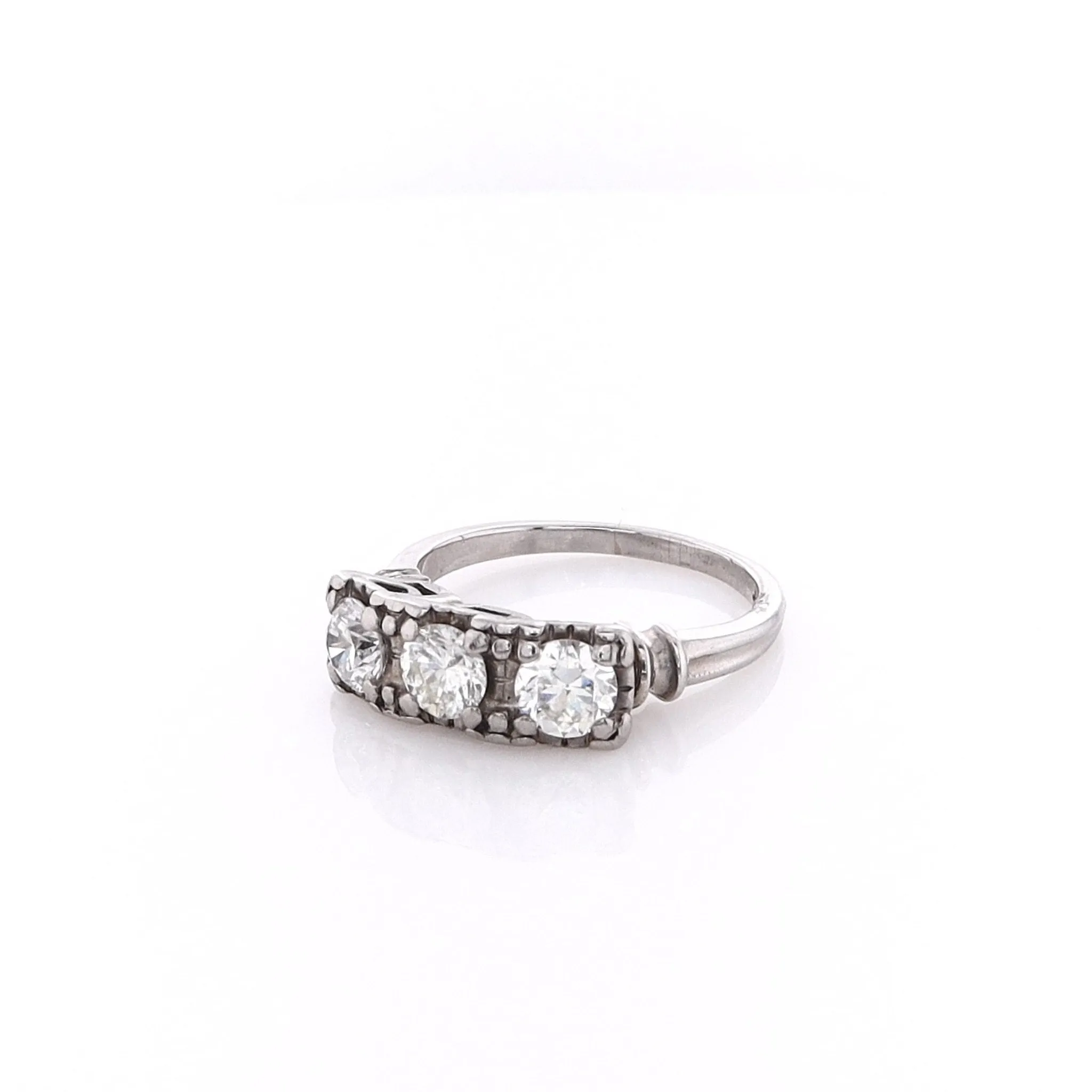 Estate Platinum Box Head Design Ring