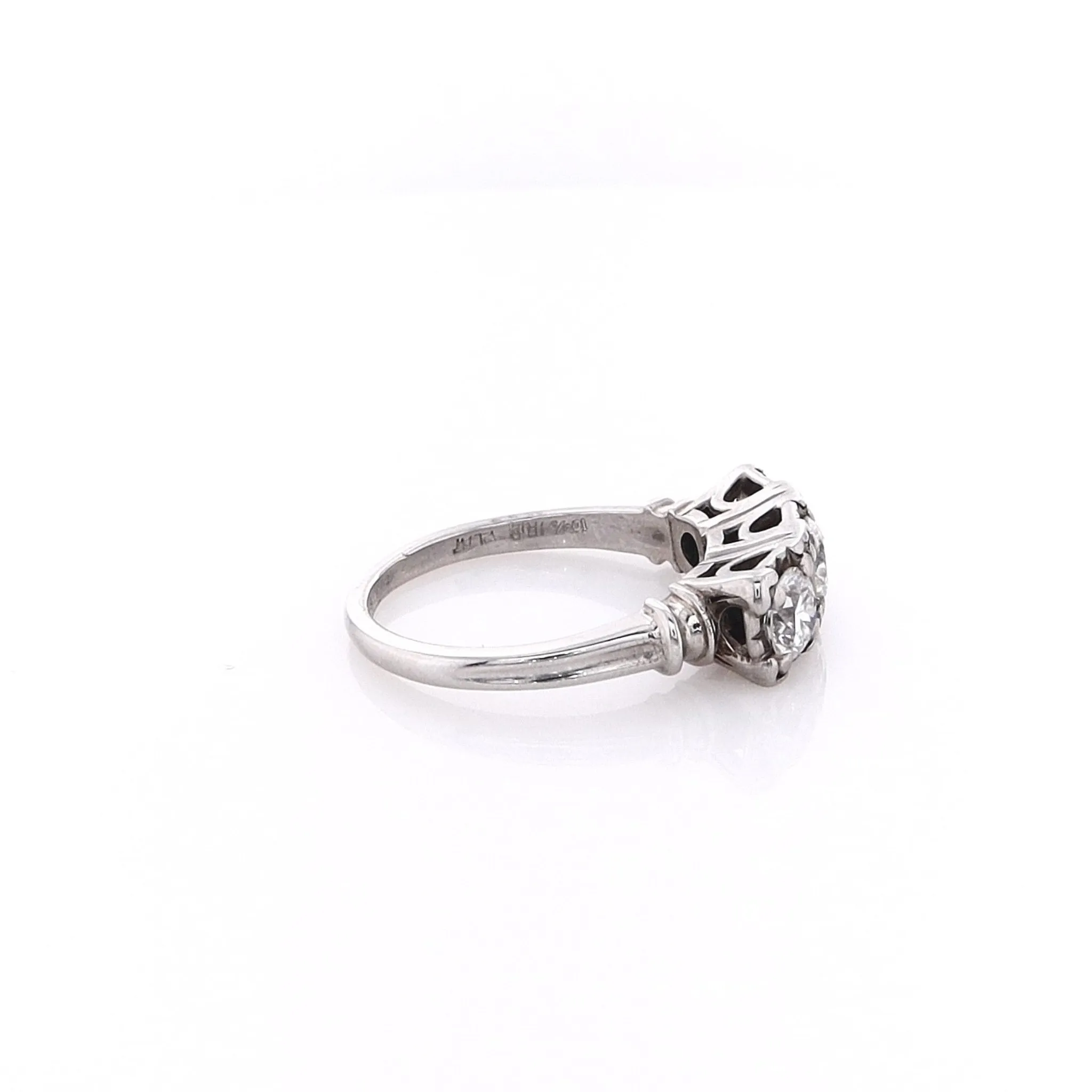 Estate Platinum Box Head Design Ring