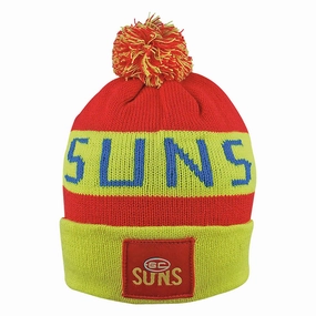Event-ready Adult's AFL Gold Coast Suns Football Club Bar Beanie Well-fitted