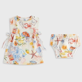 Excellent Kith Baby Summer Picnic Dress Bloomer Set - Sandrift Must-have