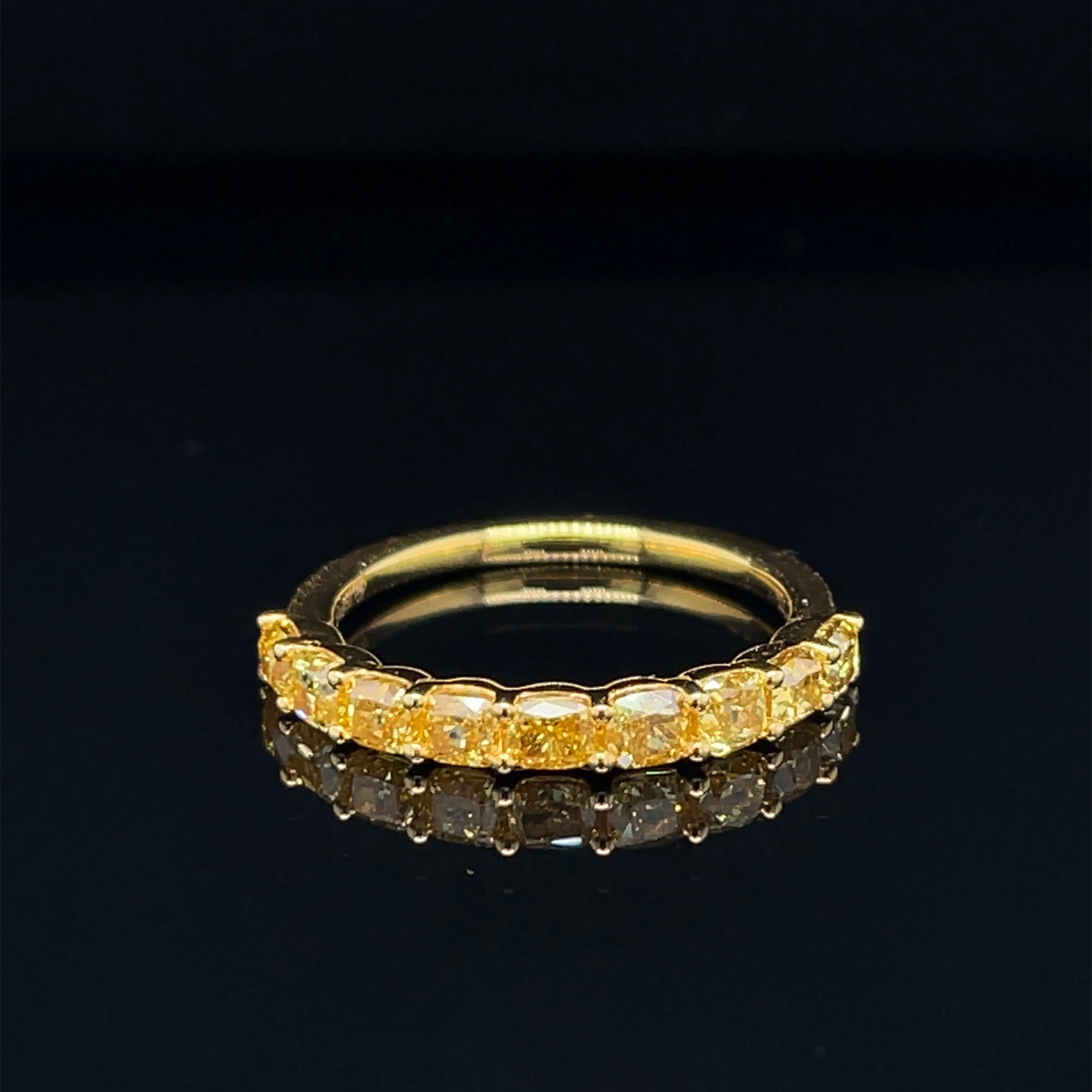 Fancy Yellow Diamond  Eternity Wedding Ring in 18k Yellow Gold m- #556 - RGDIA671390