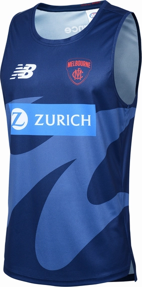 Fashionable wear Men's AFL Melbourne Demons Football Club 2025 Retail Training Singlet Premium fashion