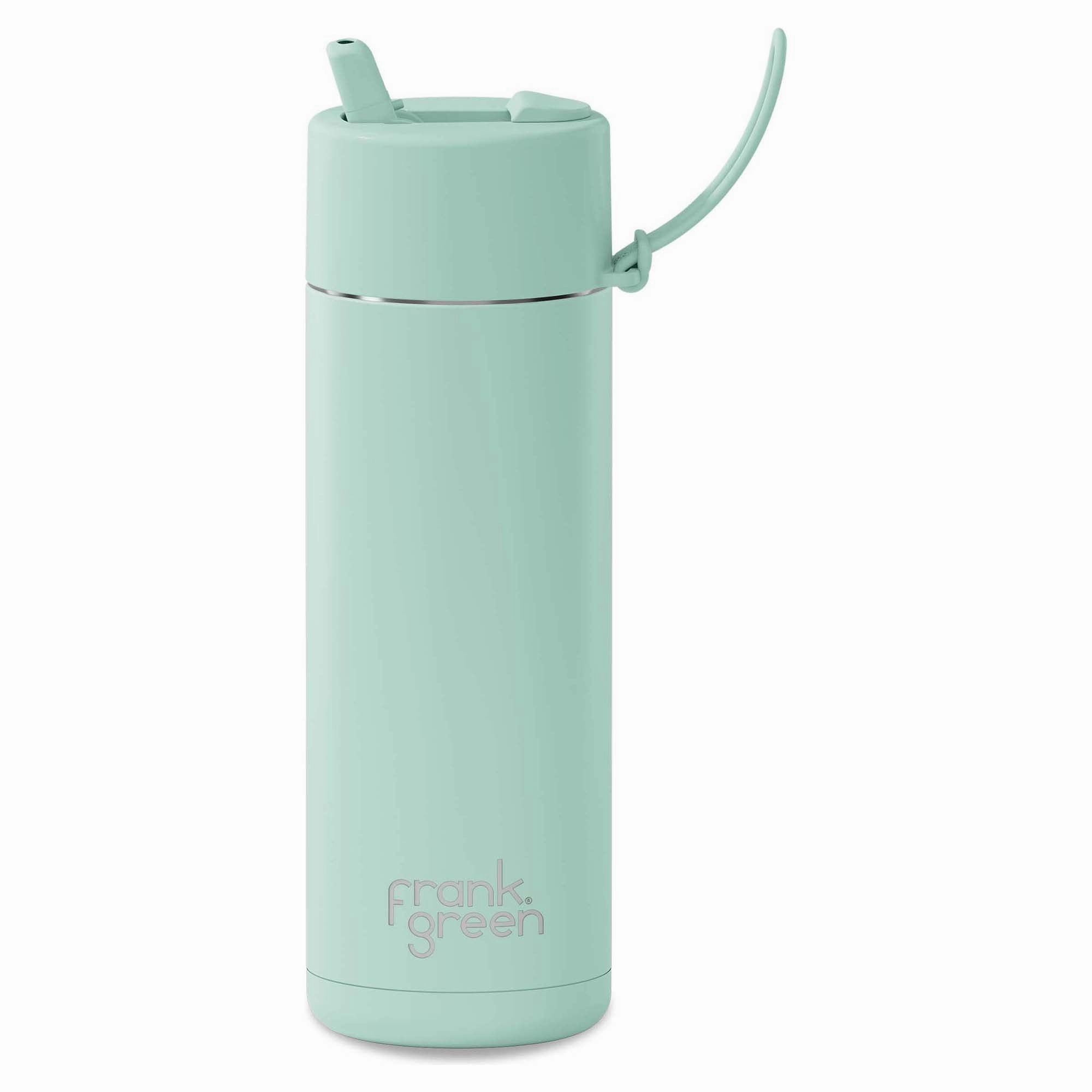 595ml 'Peppermint' Stainless Steel Ceramic Reusable Flip Straw Lid Water Bottle Classic attire Tasteful